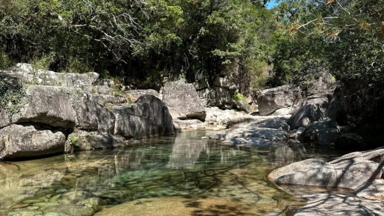 Crystal-clear natural pool in the Albergaria Forest, Gerês