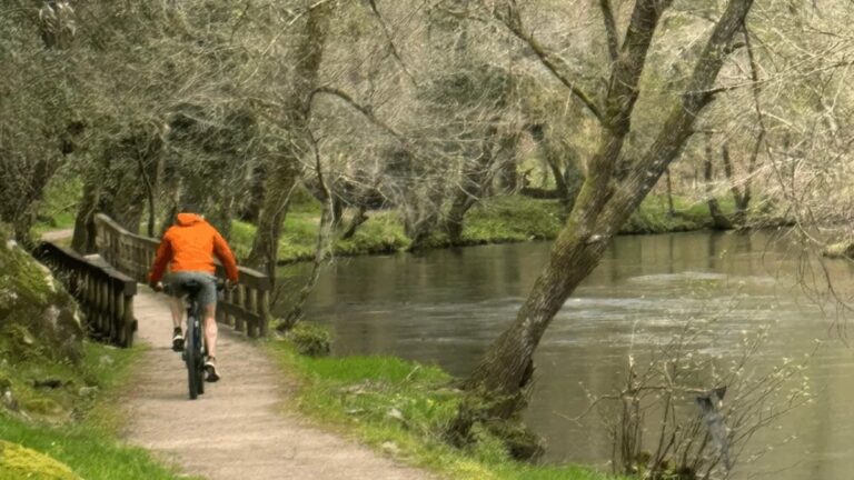 Cycling along the Vez River in Arcos de Valdevez