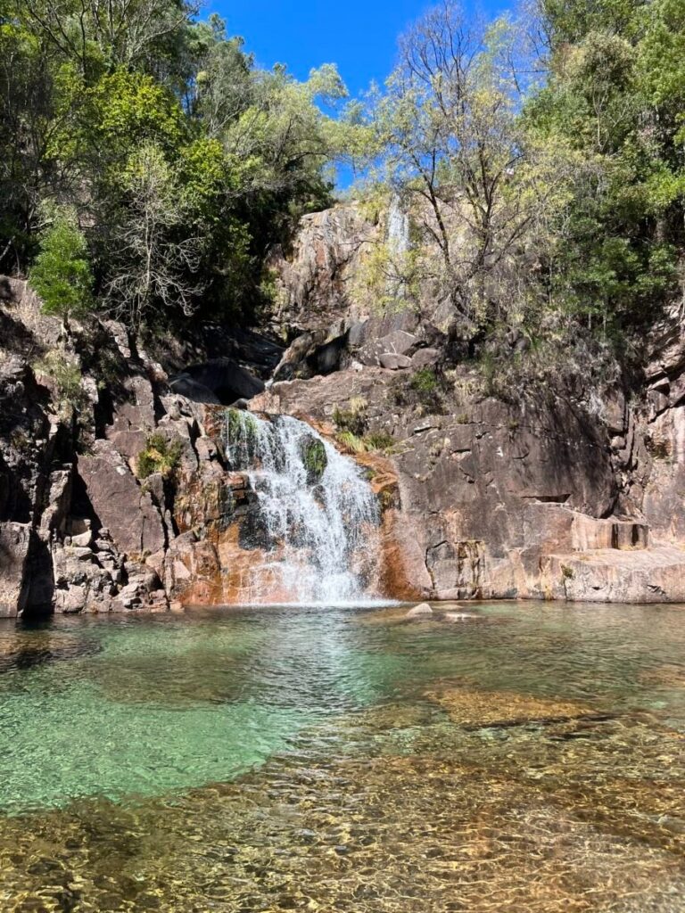 Waterfall and granite pool in Peneda-Gerês