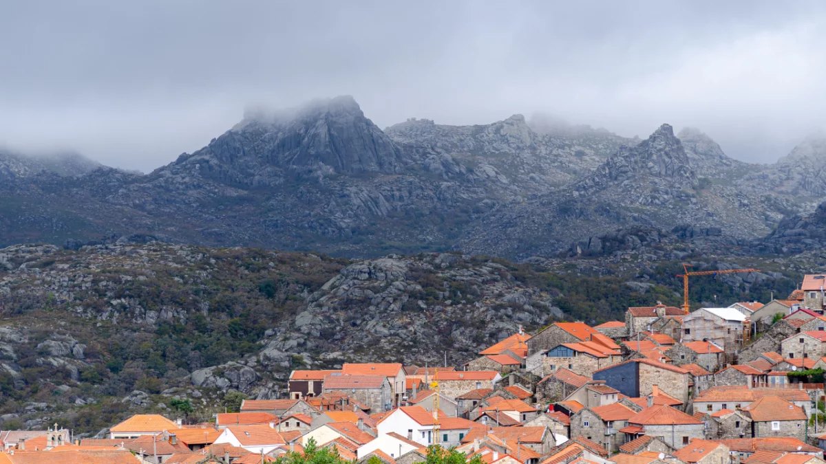 Pitões das Júnias village below the granite peaks of Gerês