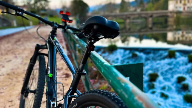 Rental bike by the river in Arcos de Valdevez