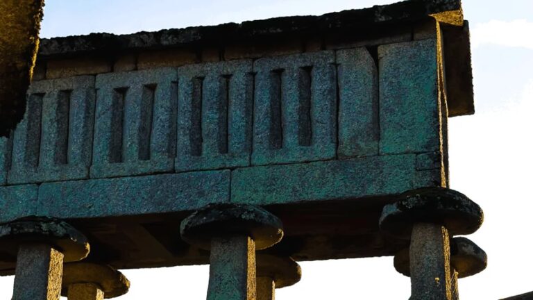 Detail of a granite granary in Soajo